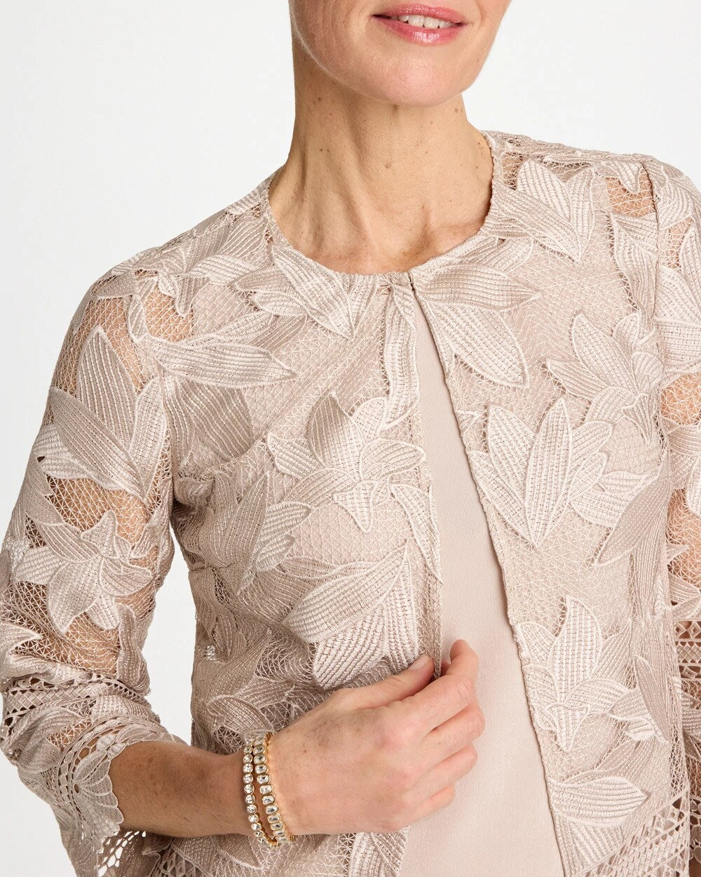 Travelers Collection Scallop Lace Jacket
