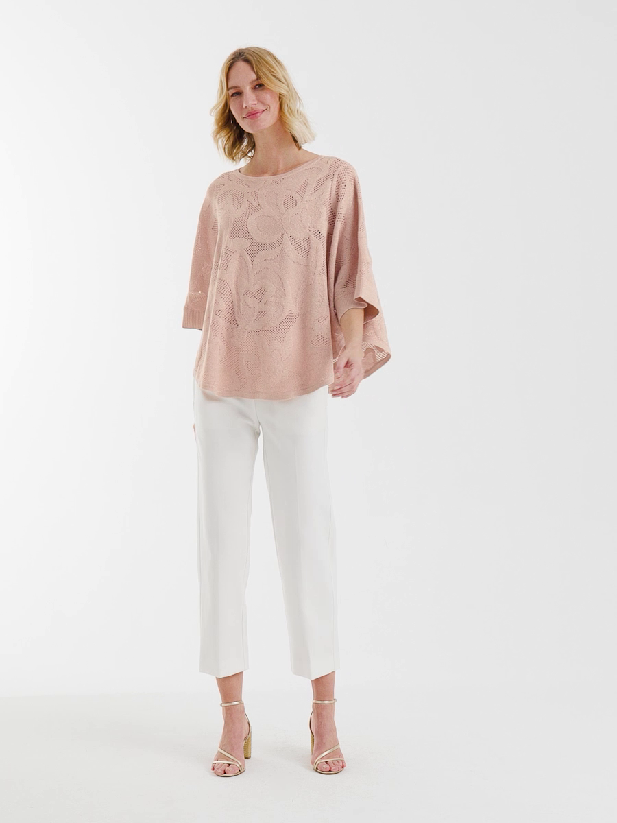 Boatneck Rounded Hem Poncho