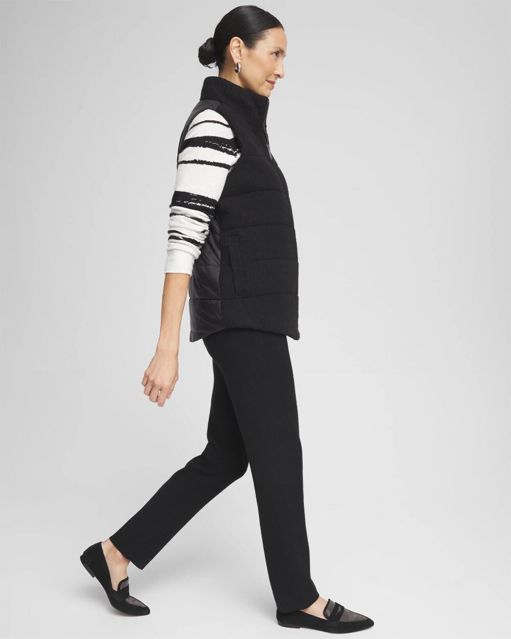 Zenergy Luxe Ribbed-Knit Puffer Vest