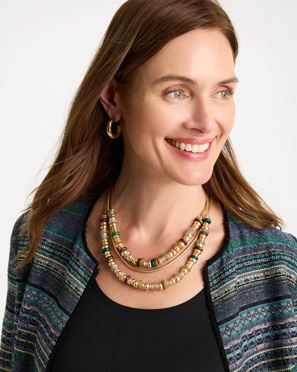 Multi-Colored Mixed Media Necklace