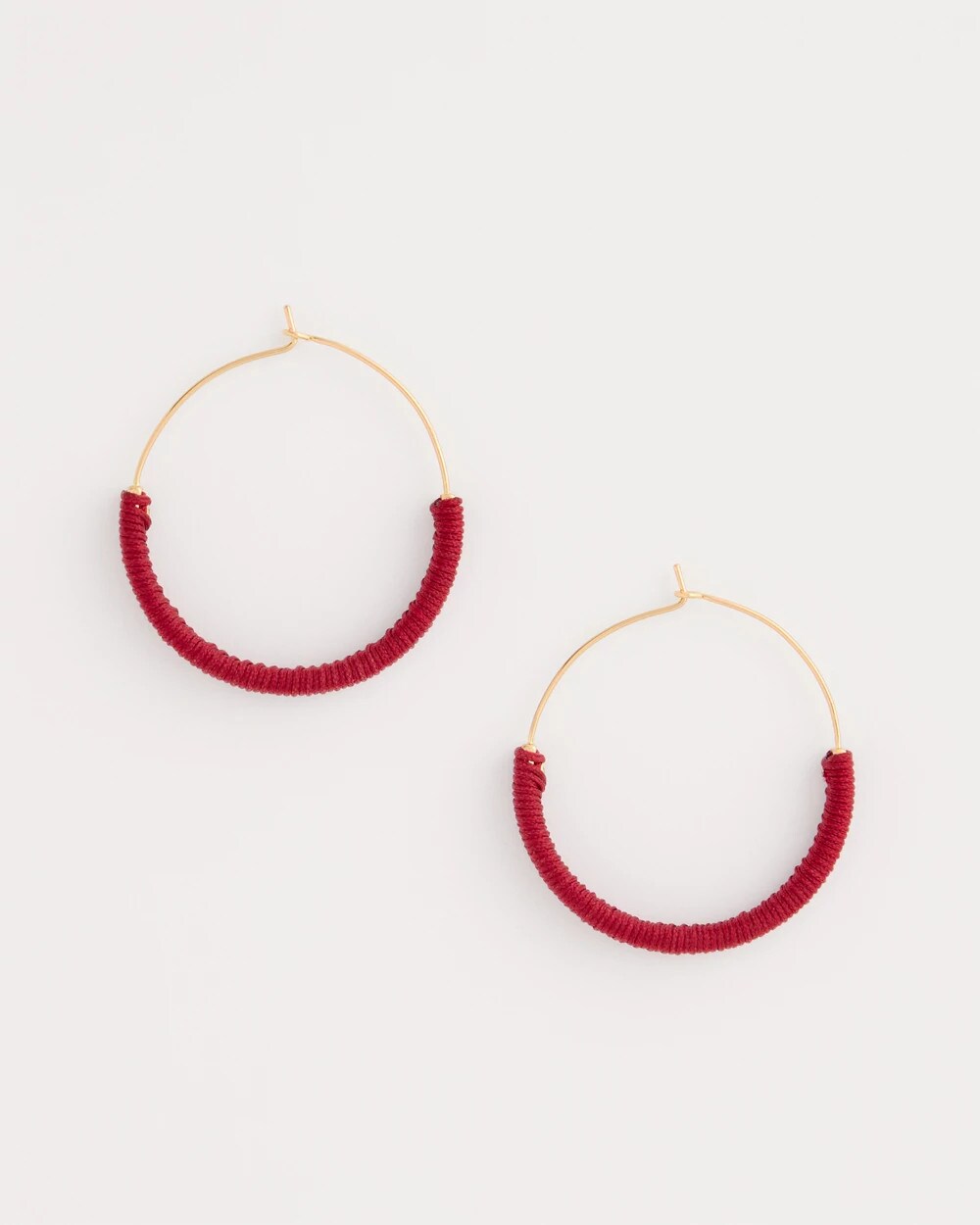 Thread Wrapped Hoop Earrings