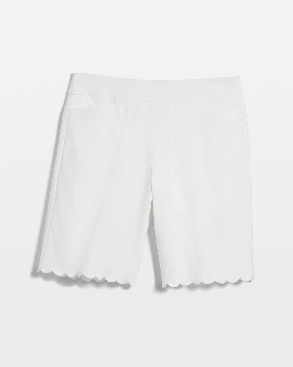Brigitte Pull-On Scallop-Hem Shorts