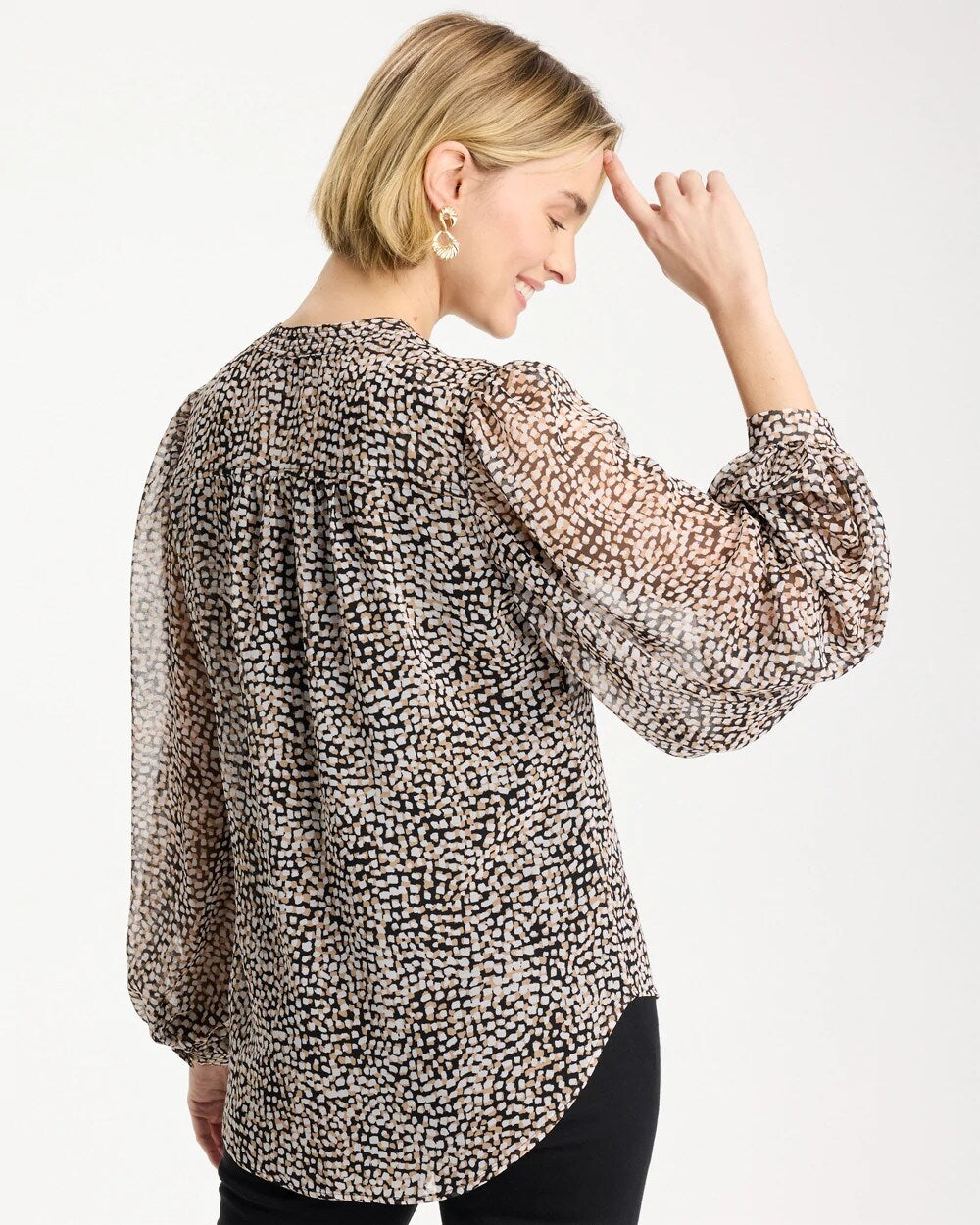 Georgette Printed Squares Blouse