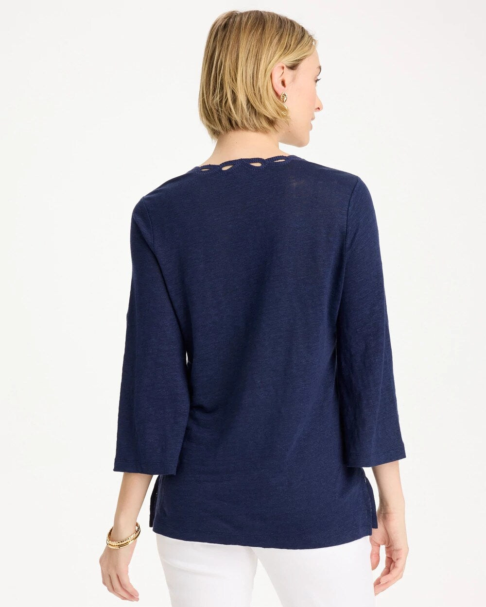 Embroidered Linen Tee