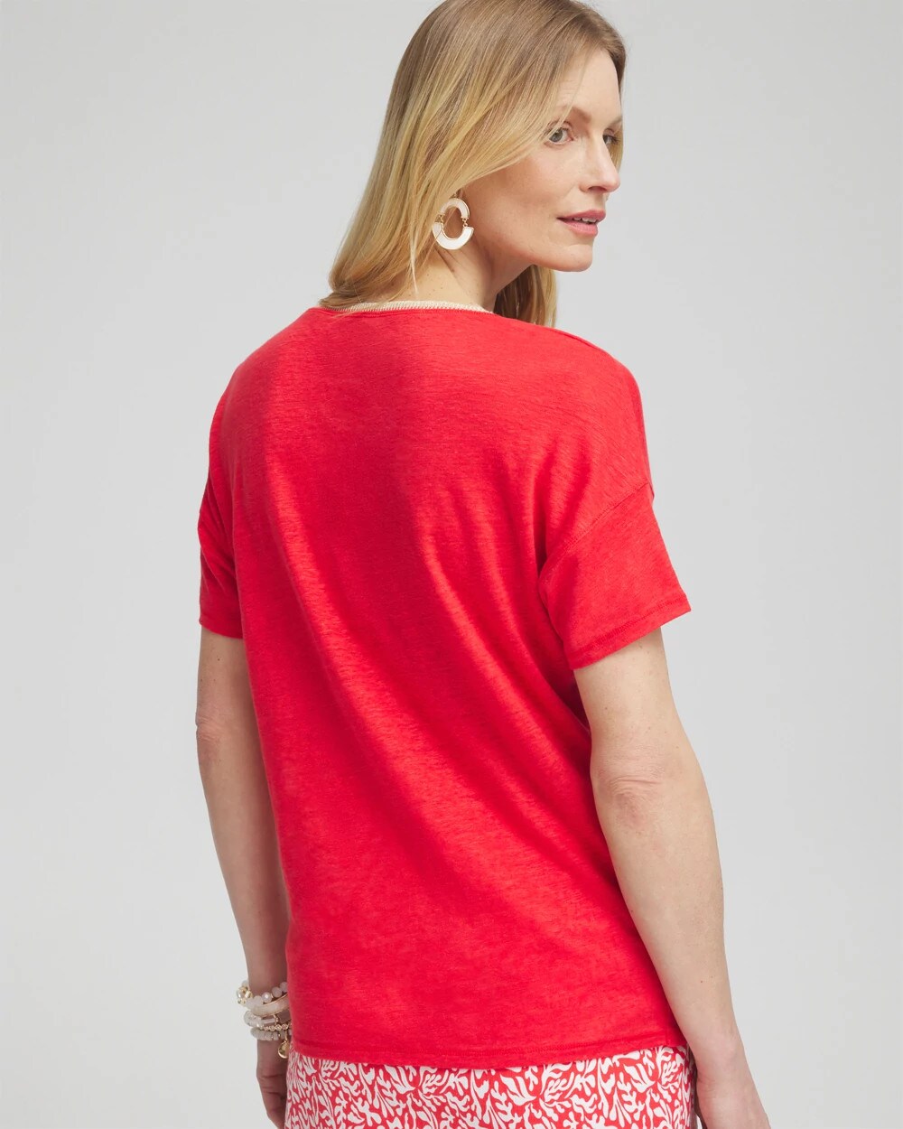 Sweater Trim Linen Tee