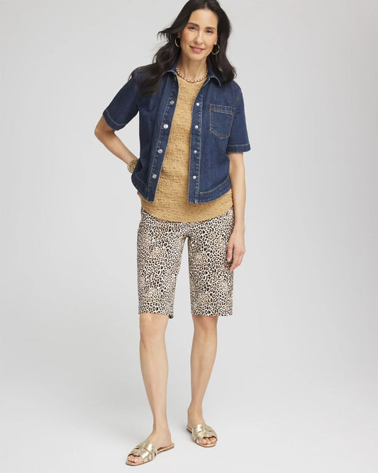 Animal Print Brigitte Slim Shorts