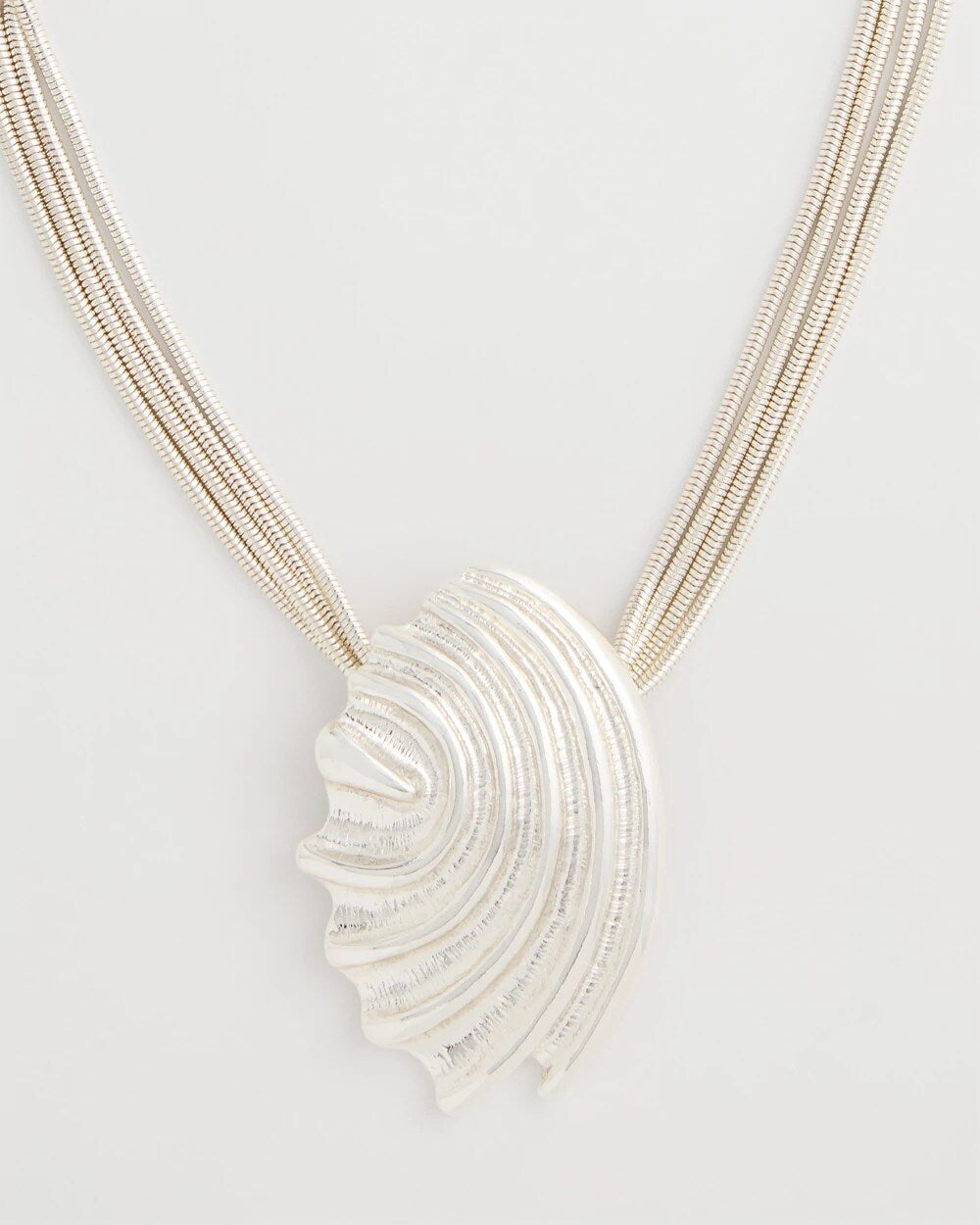 Silvertone Shell Pendant