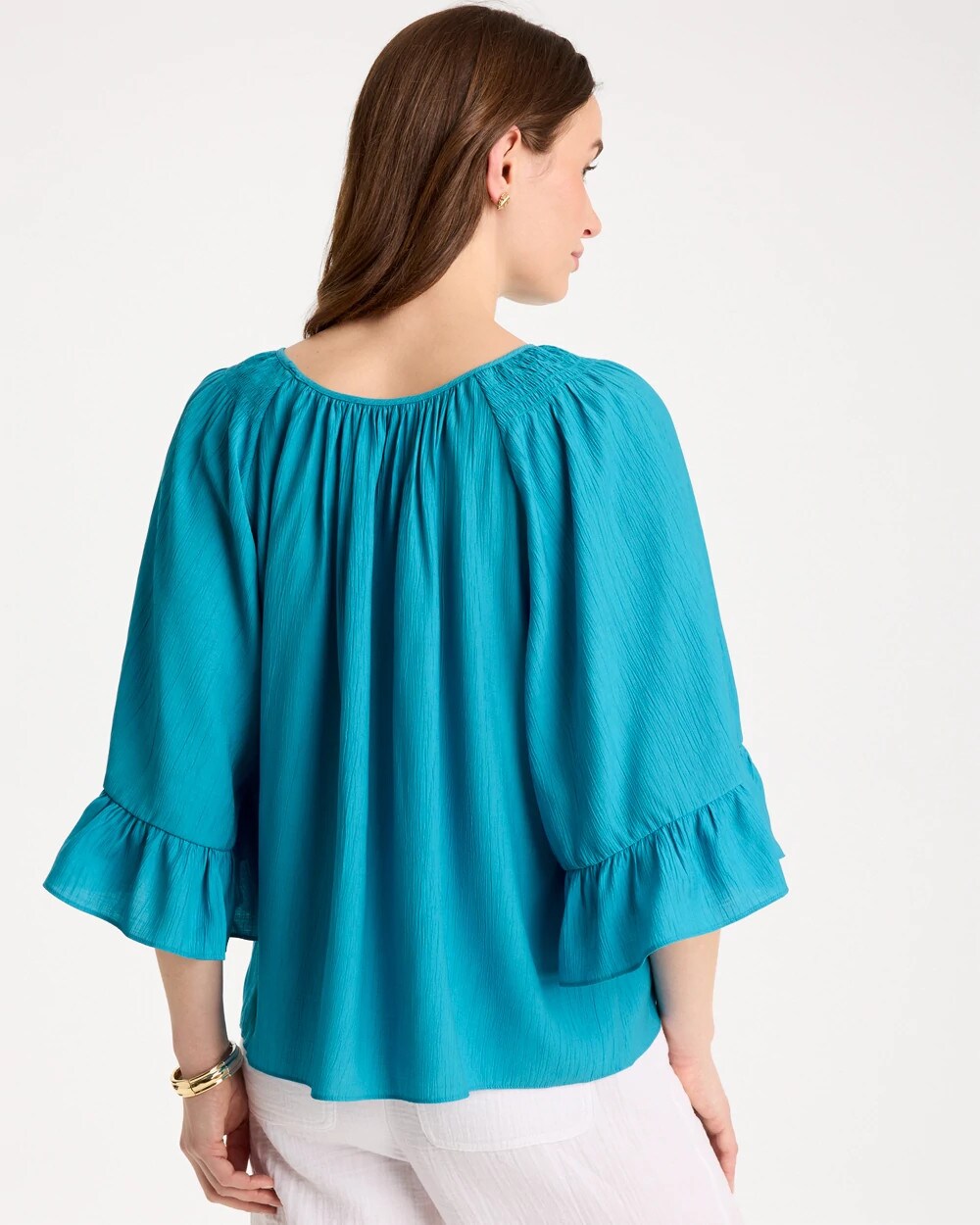 Crinkle Satin Swing Blouse