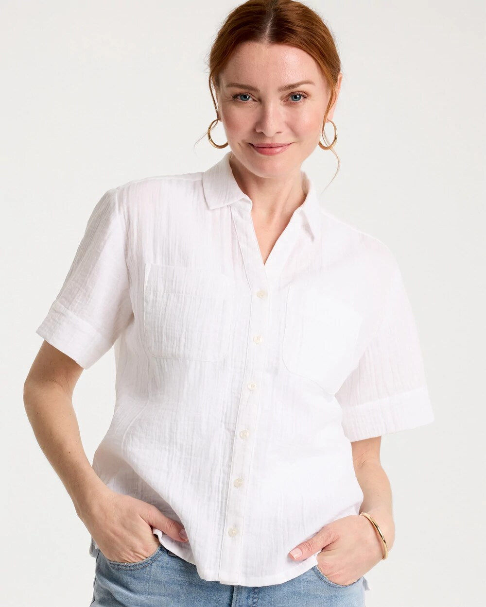 Cotton Gauze Camp Shirt