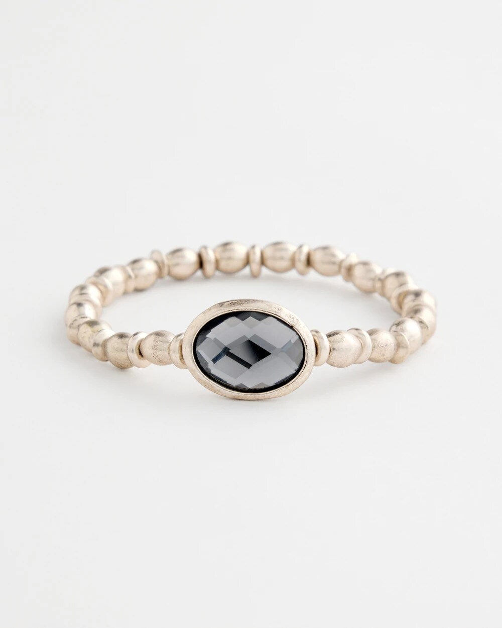 Black Stone Stretch Bracelet
