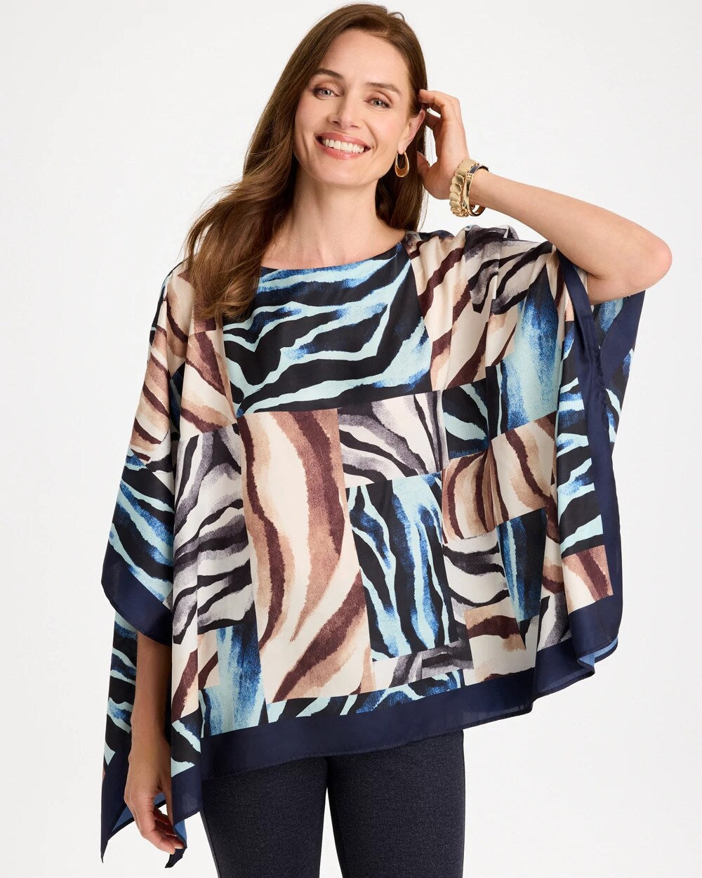 Zebra Zing Printed Poncho