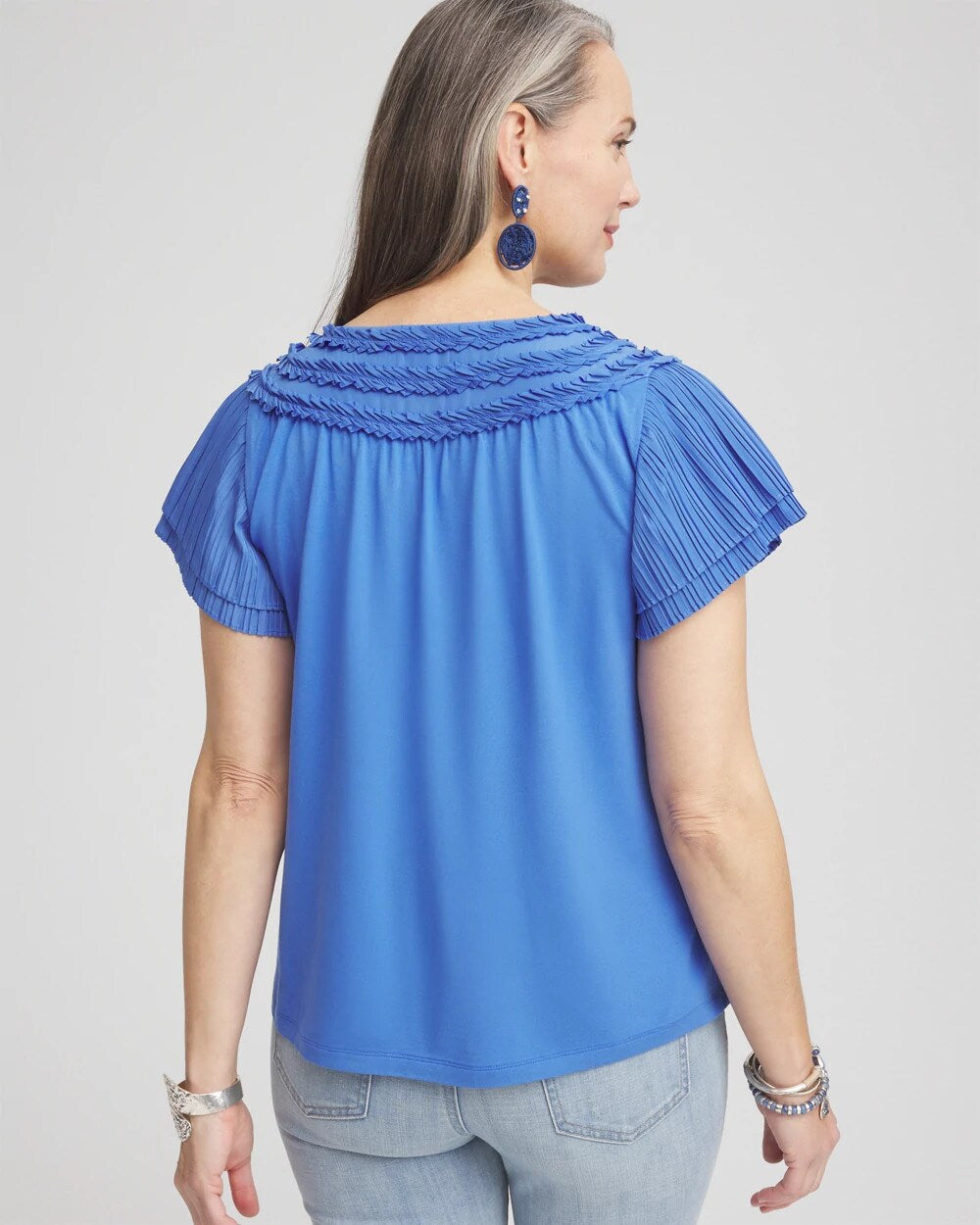Touch of Cool Layered Pleated Flutter Tee