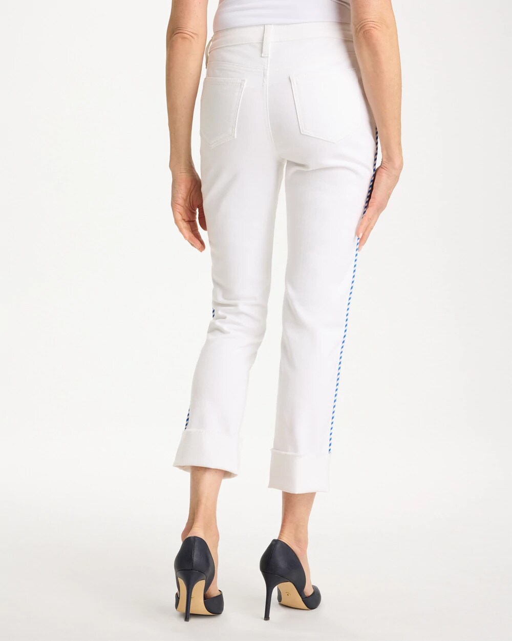 Girlfriend Roll Cuff Crop Jeans