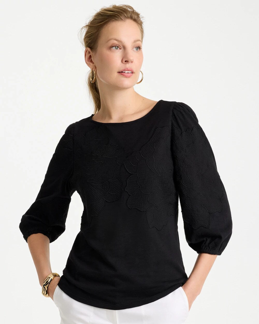 Etched Flora Balloon Top