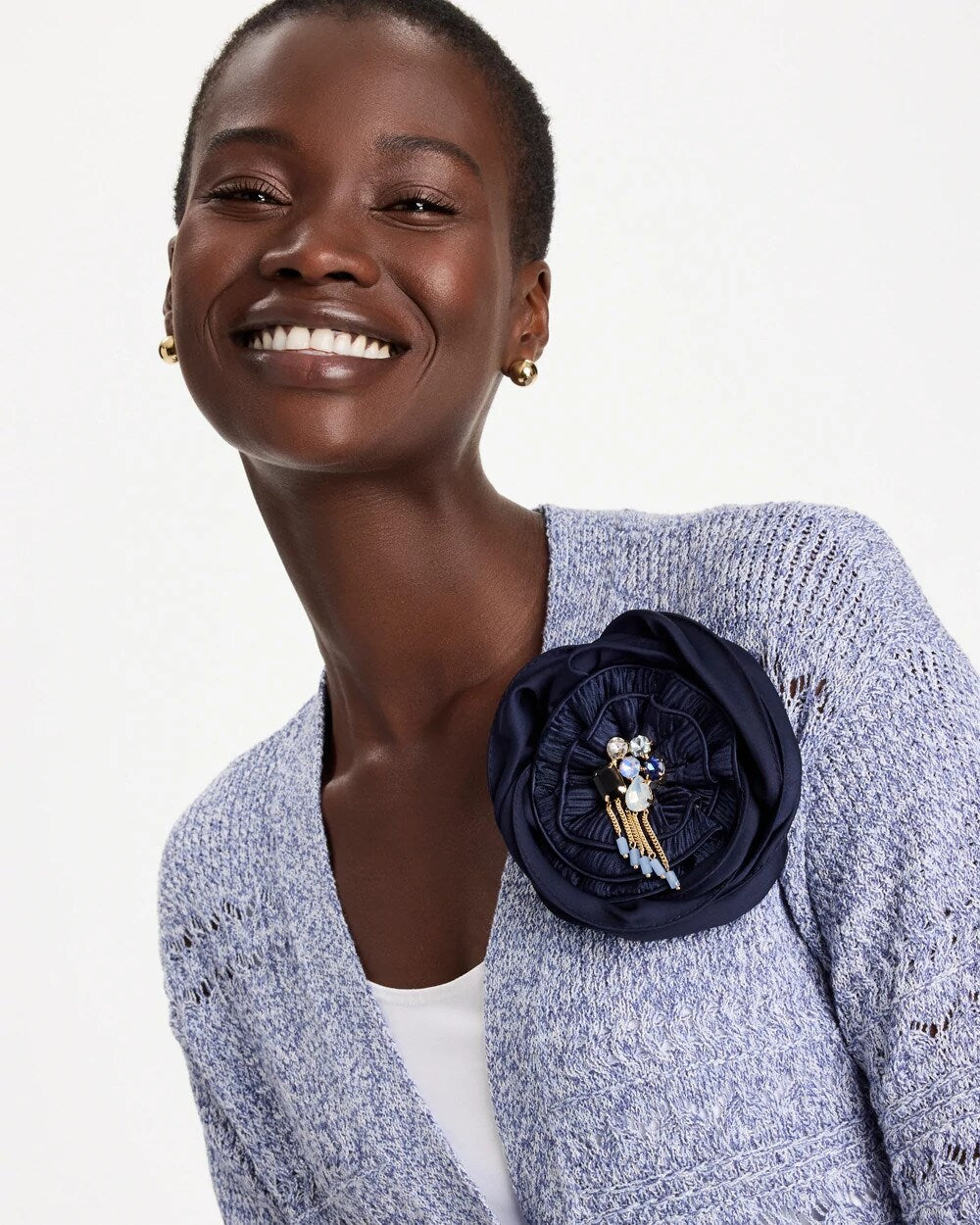 Bejeweled Flower Brooch