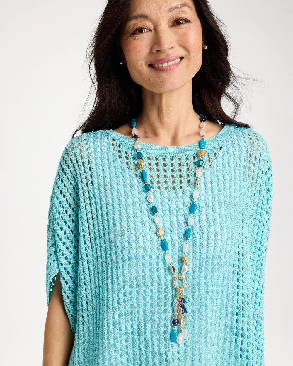 Convertible Turquoise Fish Charm Necklace