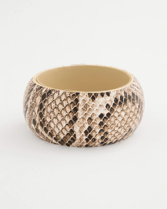 Snake Textured Rounded Bangle