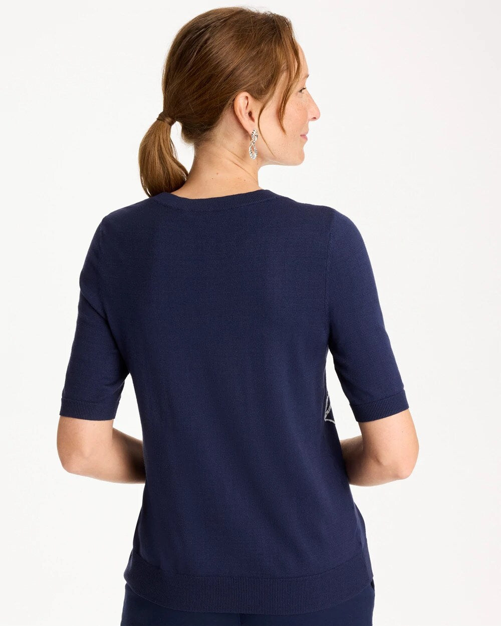 Ella Short-Sleeve Floral Sweater