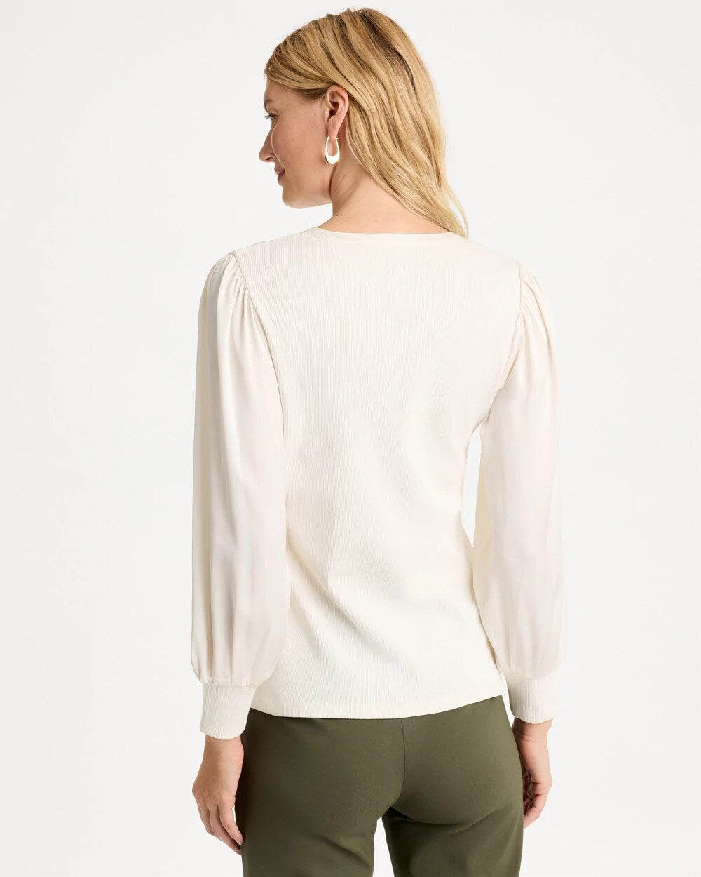 Satin Sleeve Henley Top