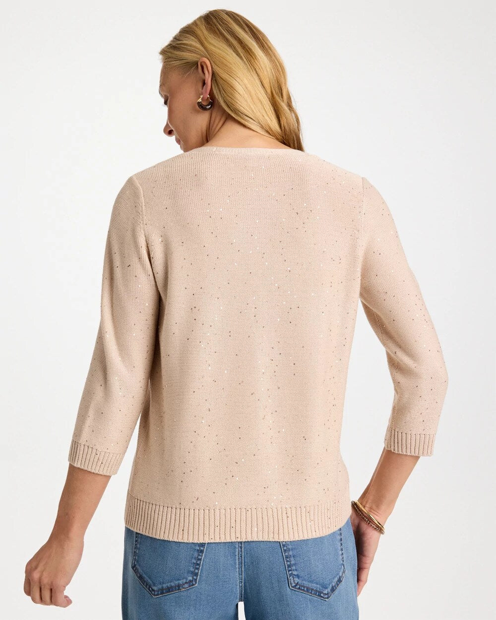 Stitchy Sequin V-Neck Cardigan