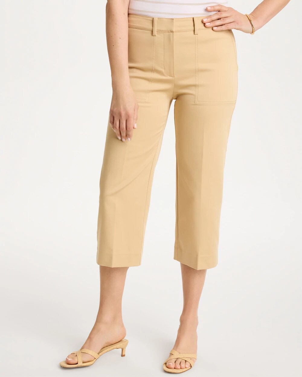Emme Sateen Straight Capri Pants