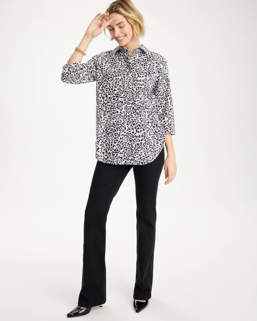 No Iron Stretch Printed Popover
