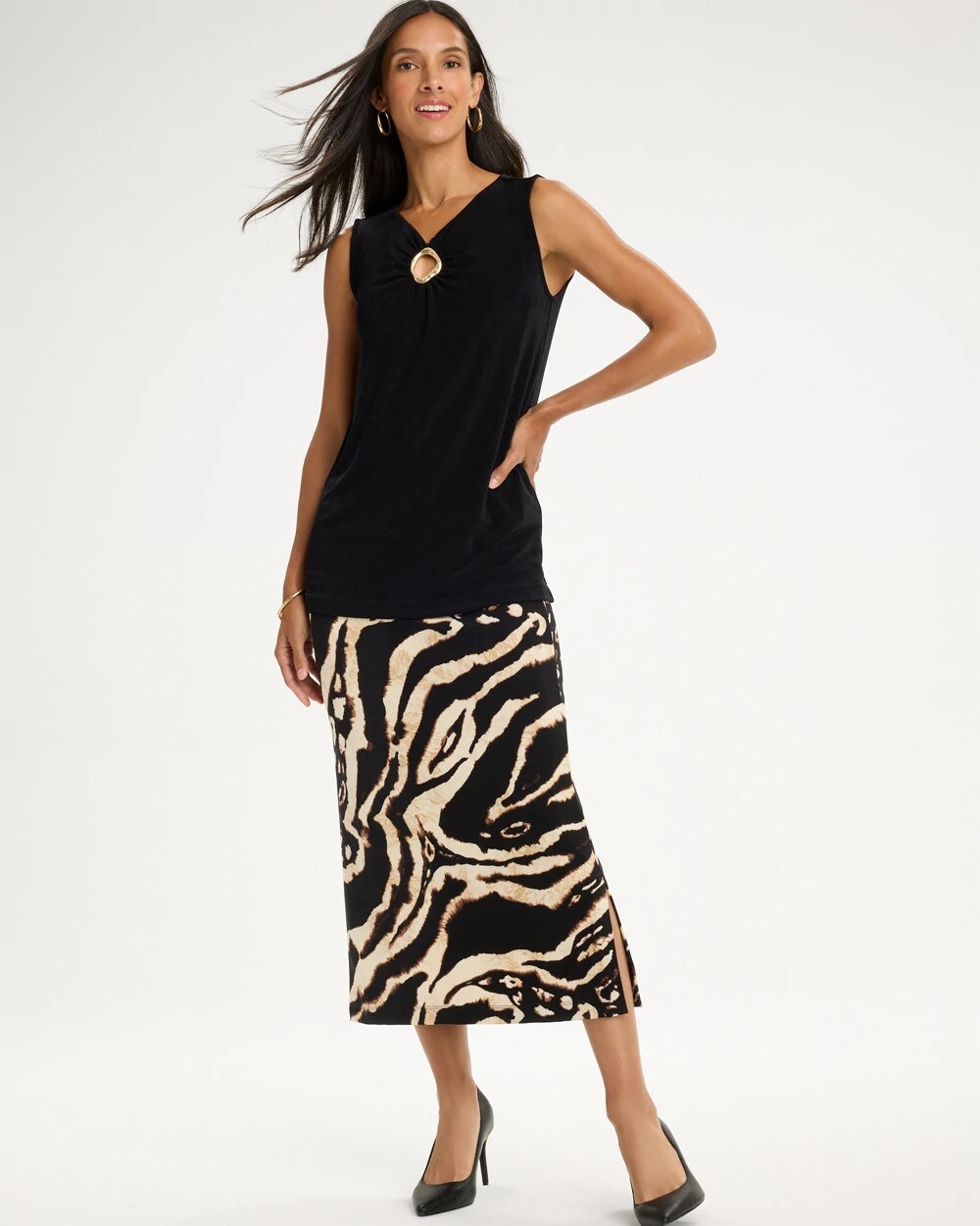 Travelers Safari Midi Skirt