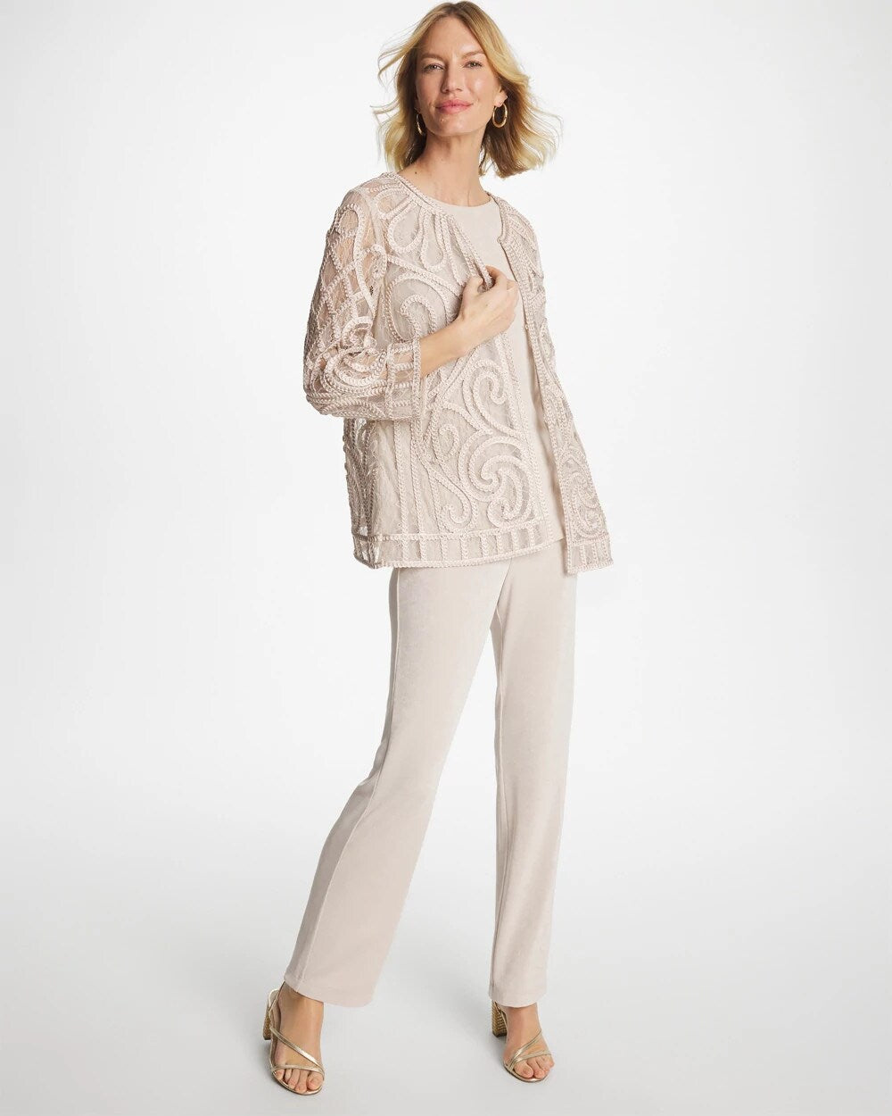 Travelers Short Embroidered Lace Jacket