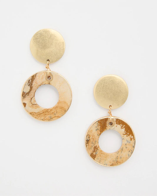 Neutral Jasper Stone Drop Earrings
