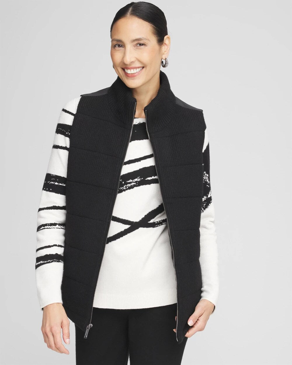 Zenergy Luxe Ribbed-Knit Puffer Vest