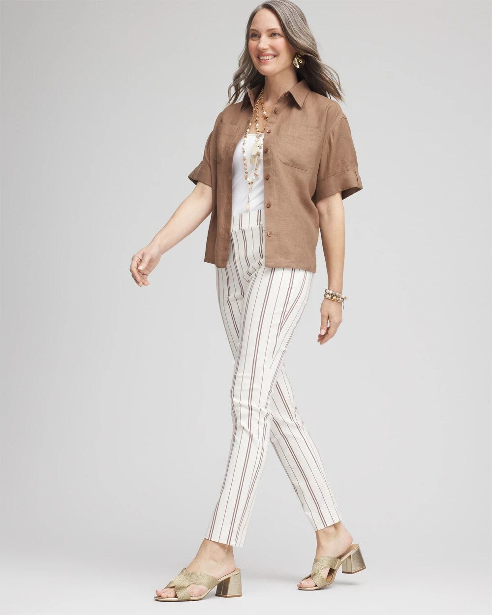 Brigitte Striped Ankle Pants