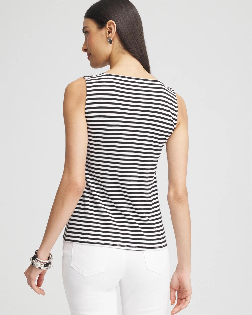 Contour Cotton Striped Square-Neck Tank