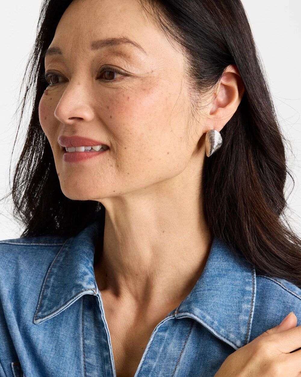 Reversible Mixed-Metal Shell Earrings