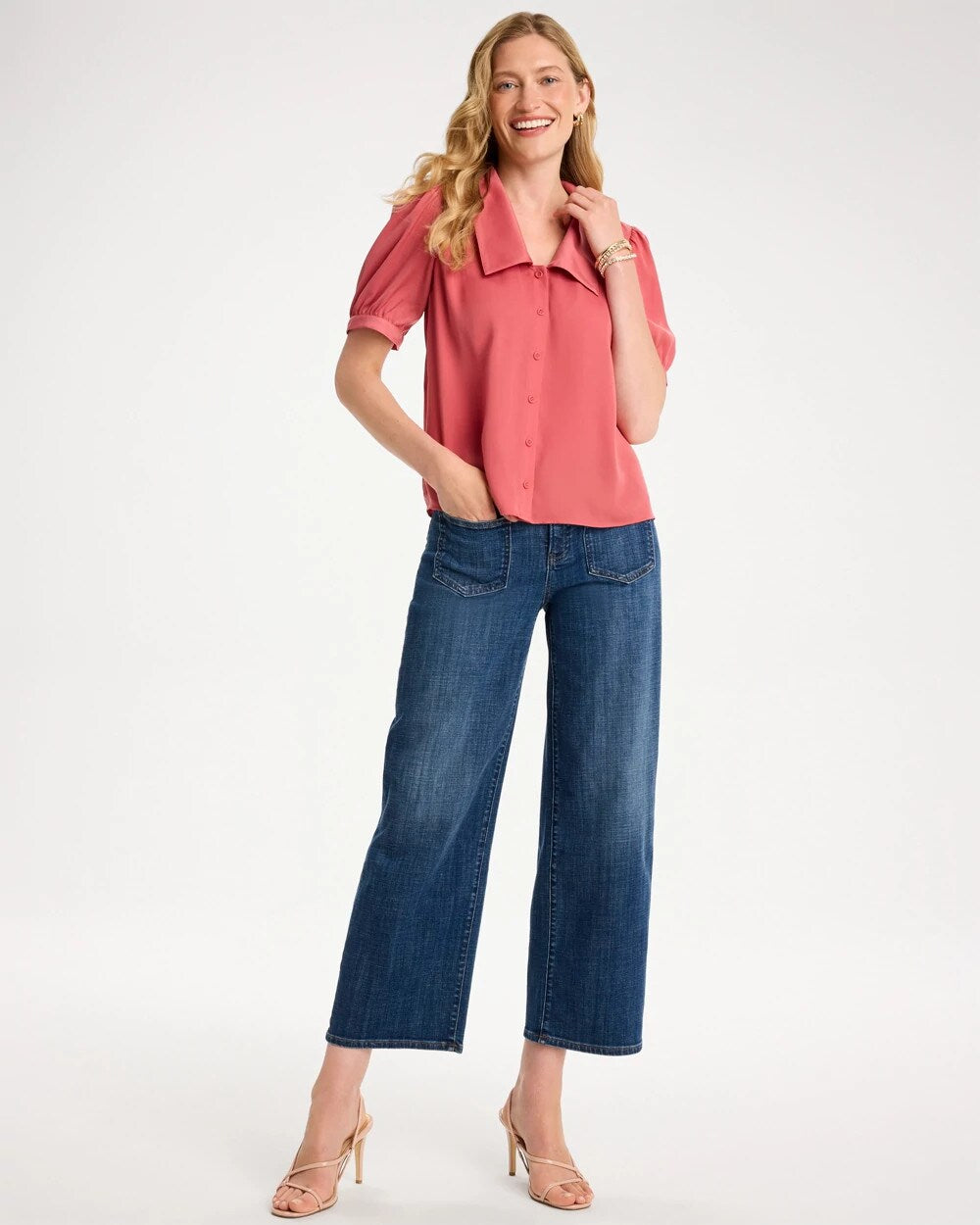 Girlfriend Wide-Leg Crop Jeans