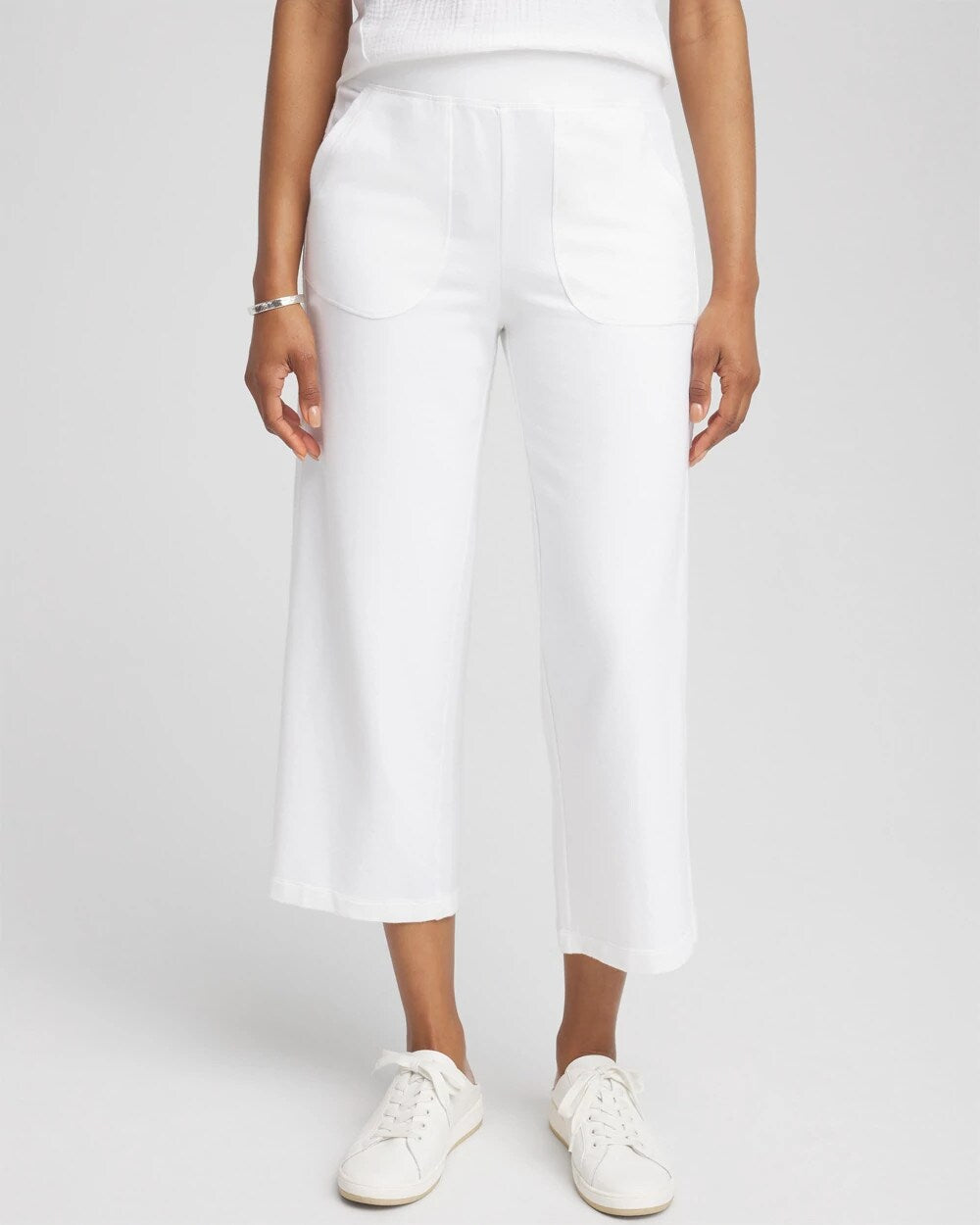 Zenergy French Terry Gauze-Inset Cropped Pants
