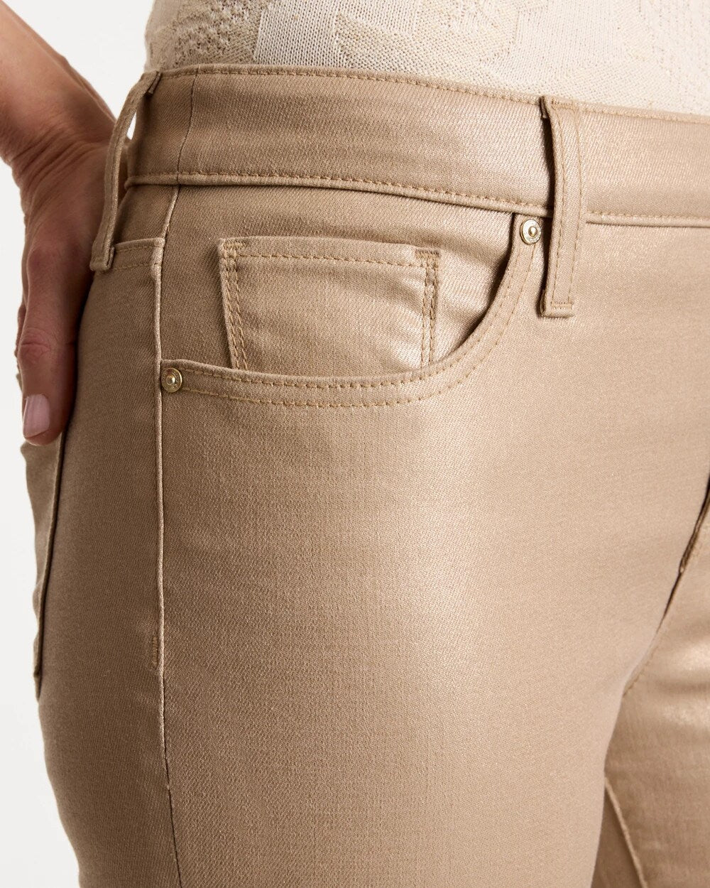 Girlfriend Slim Coated Crop Jeans