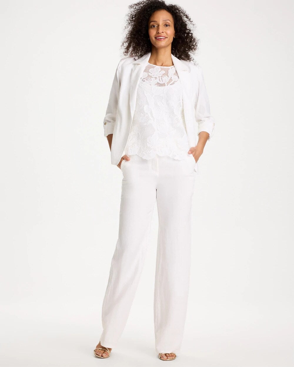 Straight-Leg Linen Pants