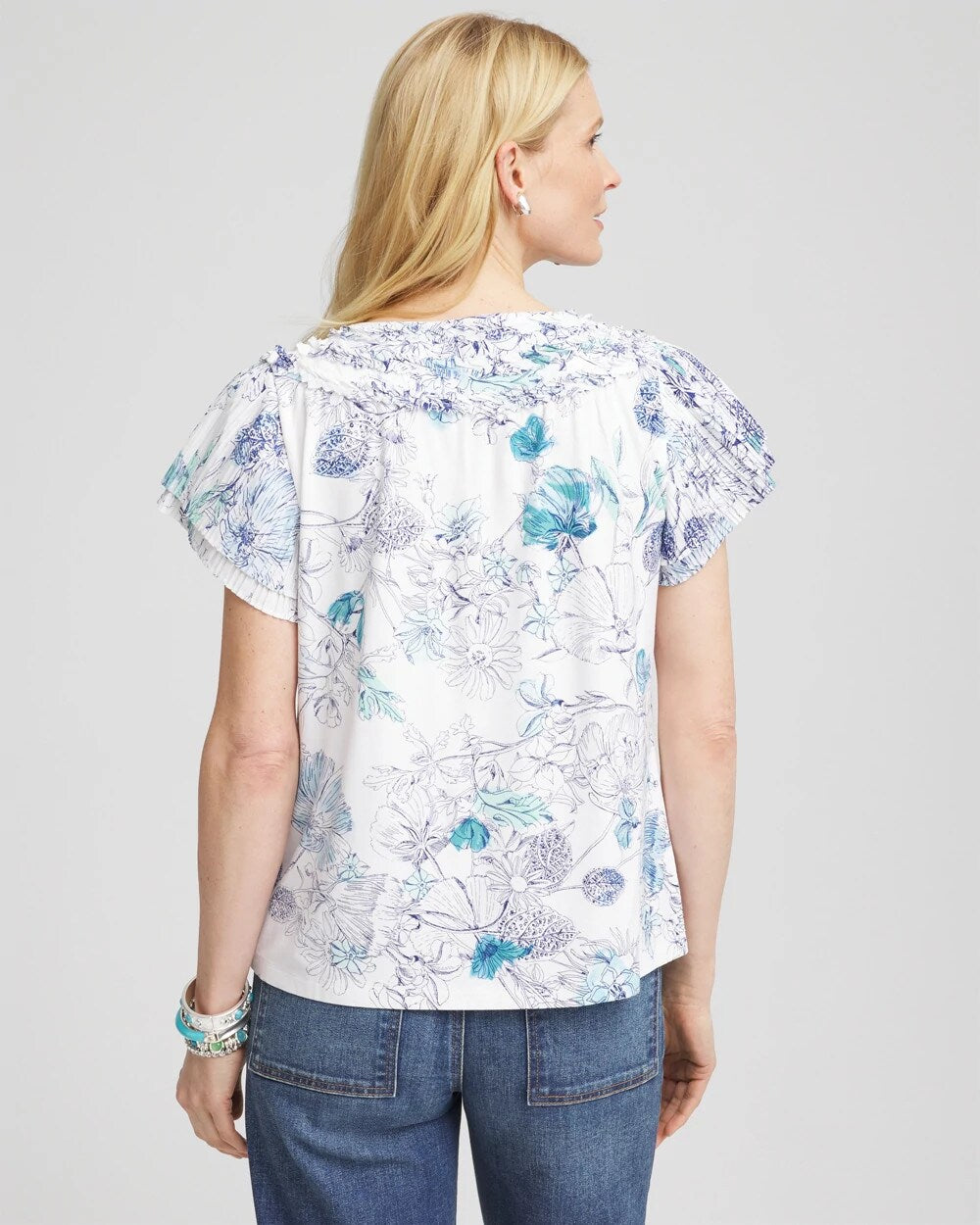 Touch of Cool Floral Flutter Sleeve Tee