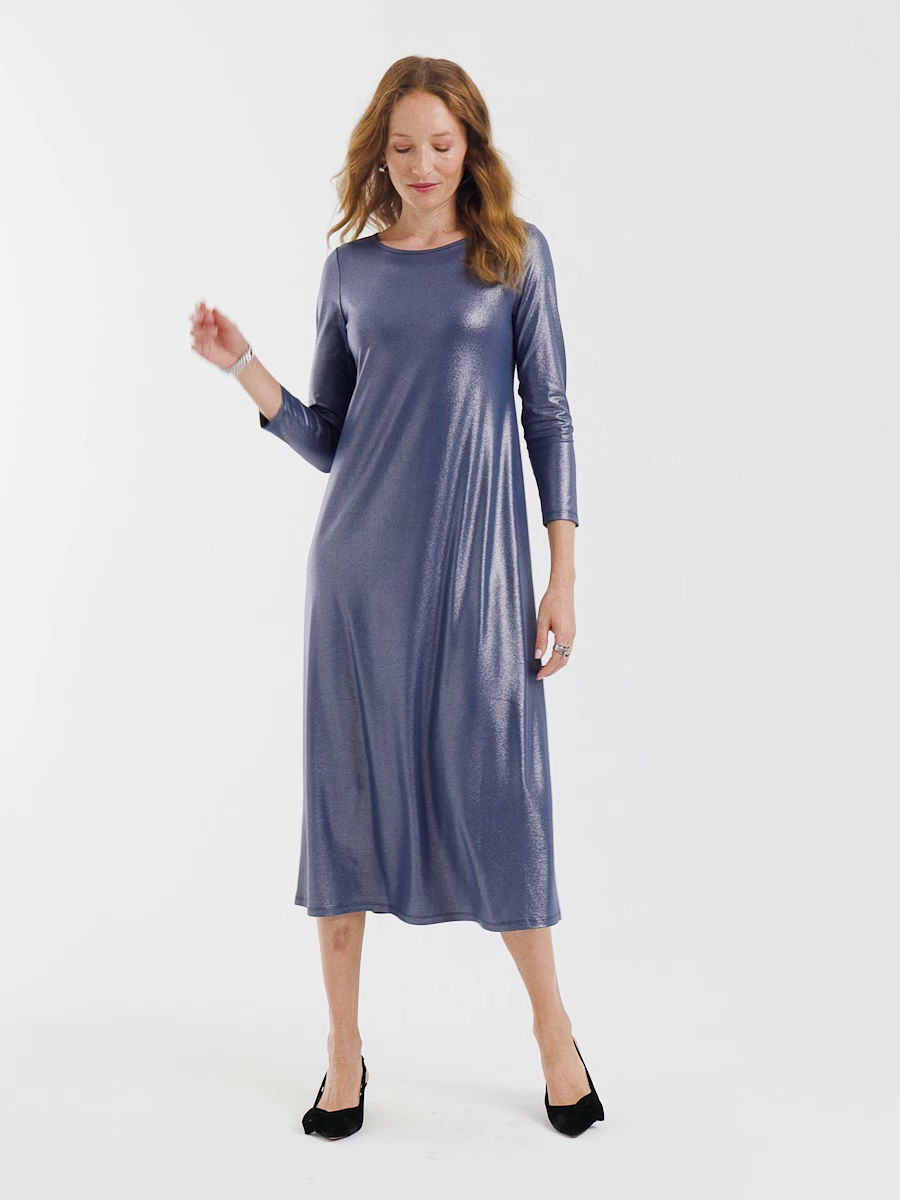 Foiled Jersey Knit Maxi Dress