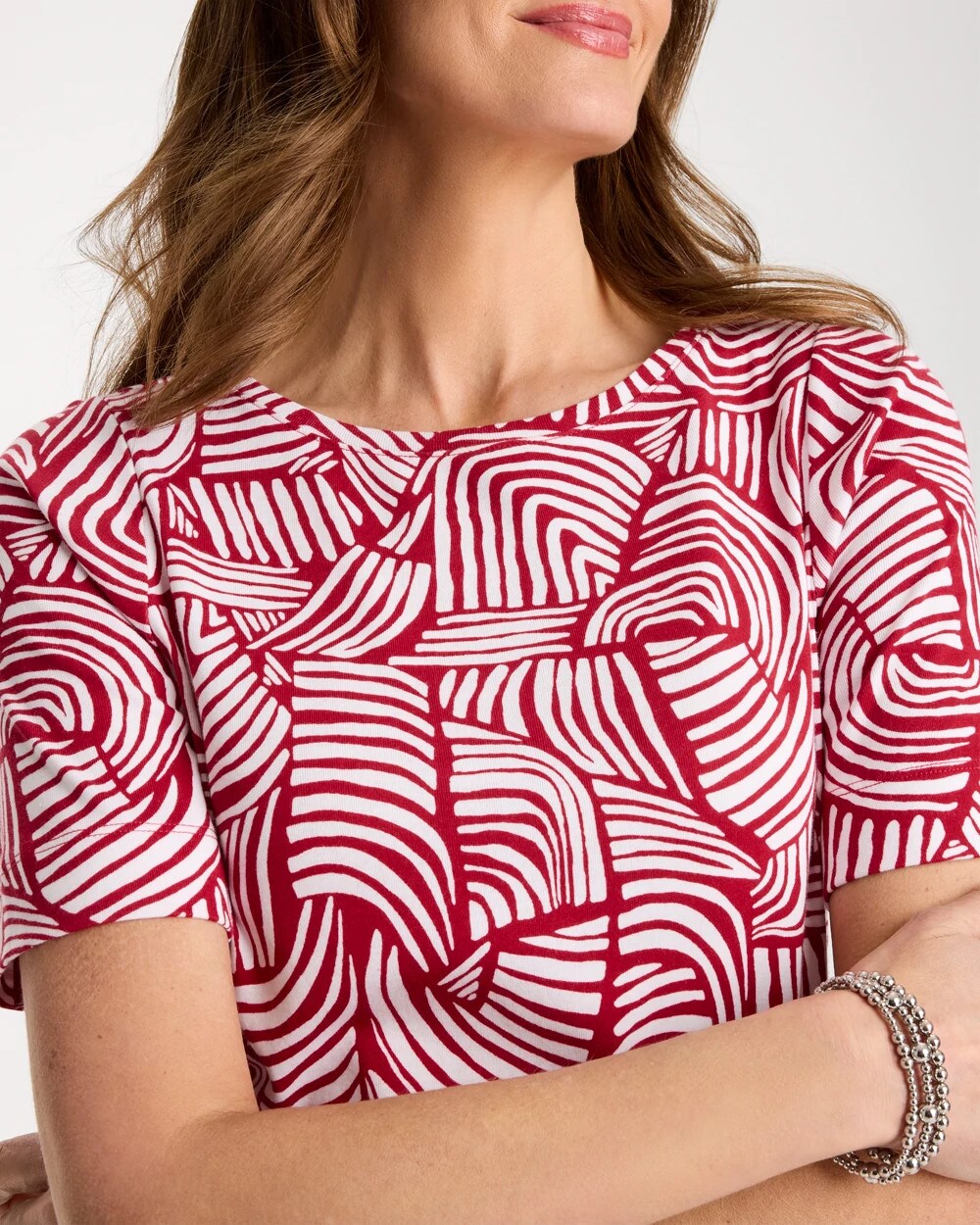 Geo Pima Elbow Sleeve Tee
