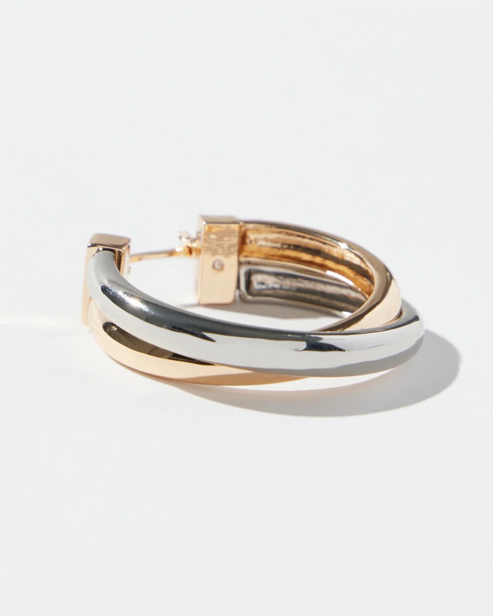 Mixed Metal Double Hoops