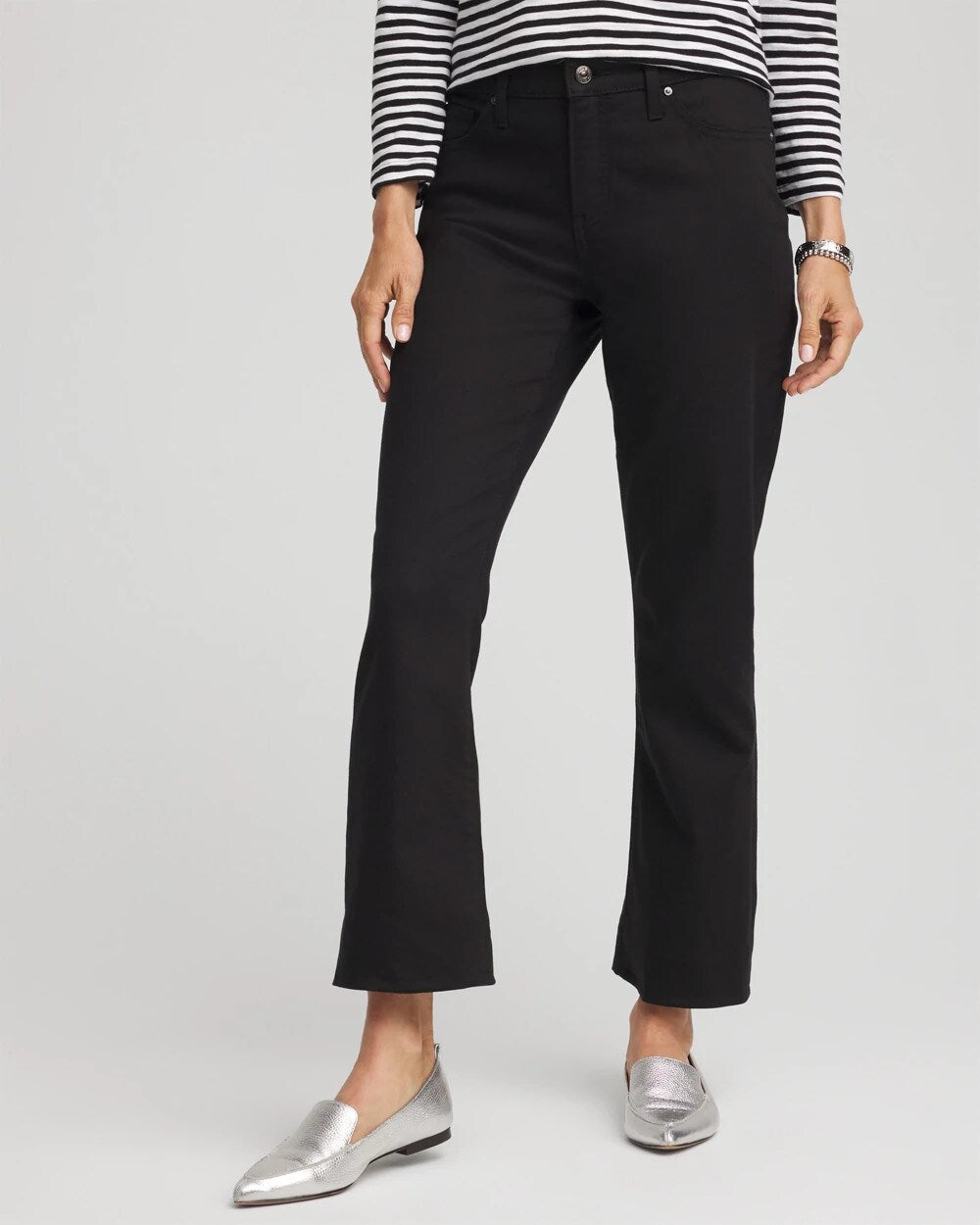 Cropped Girlfriend Kick Flare Jeans