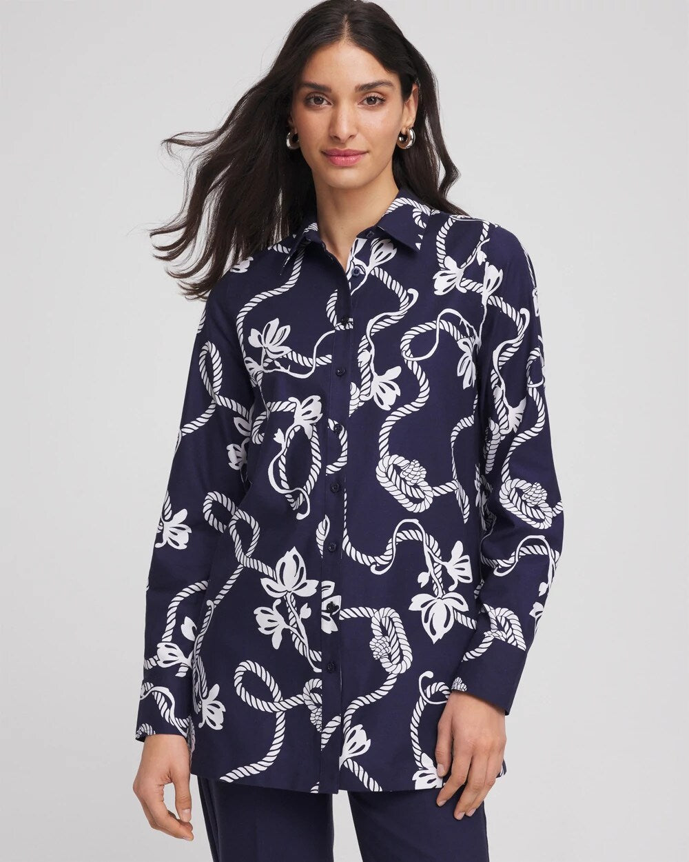 No Iron Rope Print Tunic