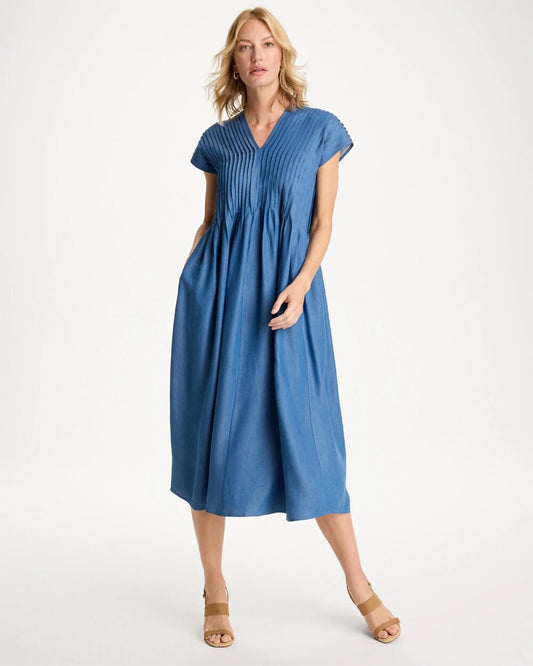 Denim Popover Midi Dress
