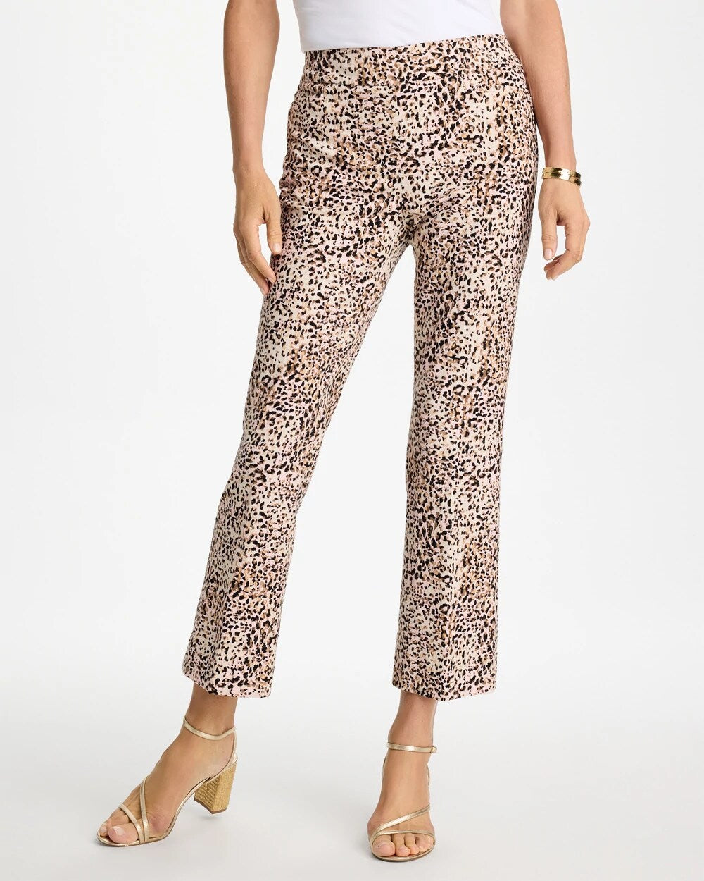 Brigitte Animal Print Crop Flare Pants