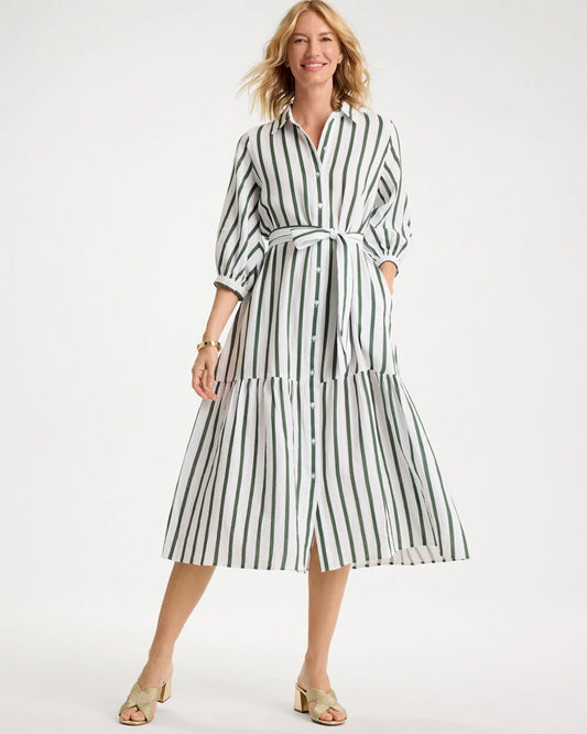 Striped Cotton-Gauze Shirtdress