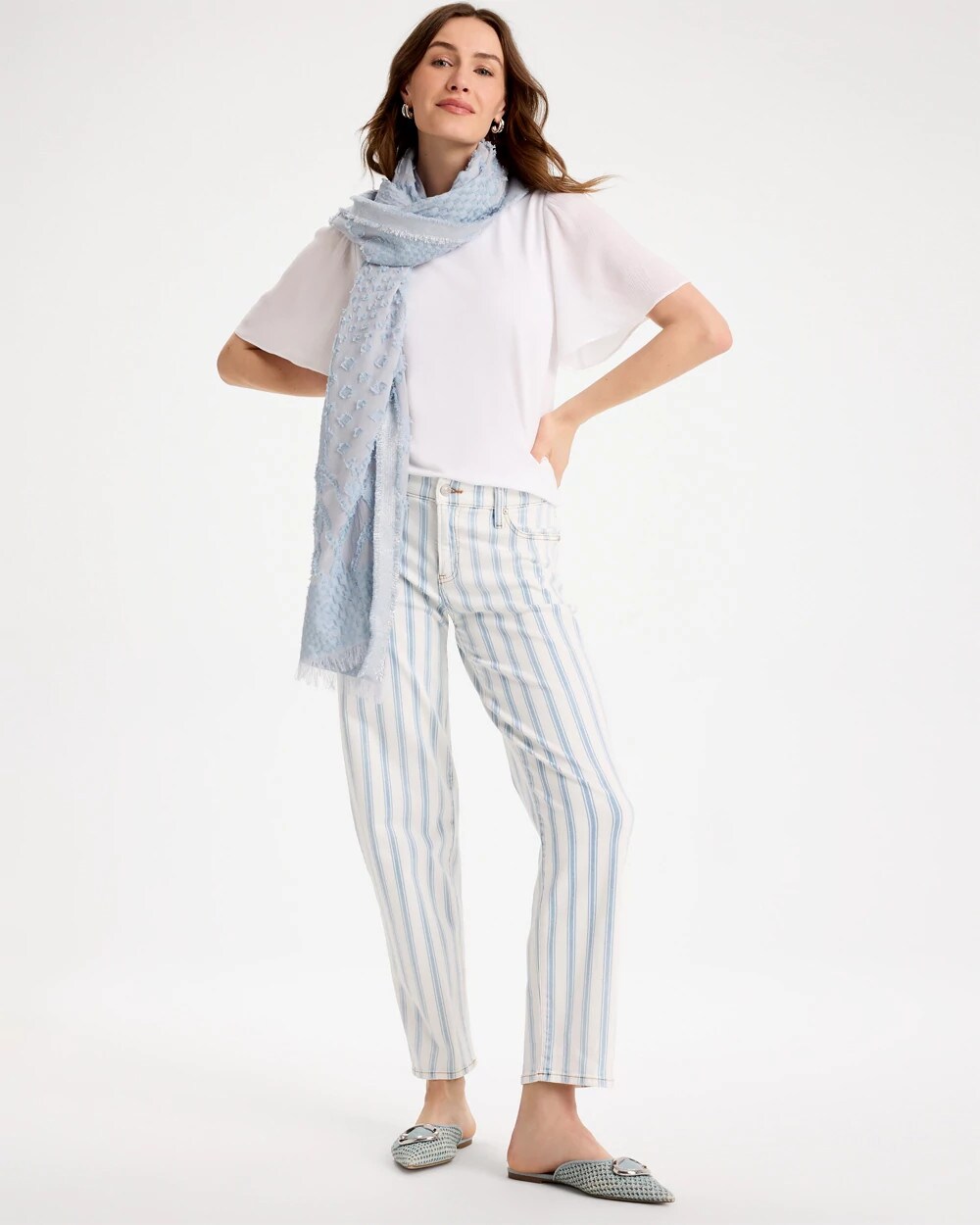 Striped Relaxed Boyfriend Jean