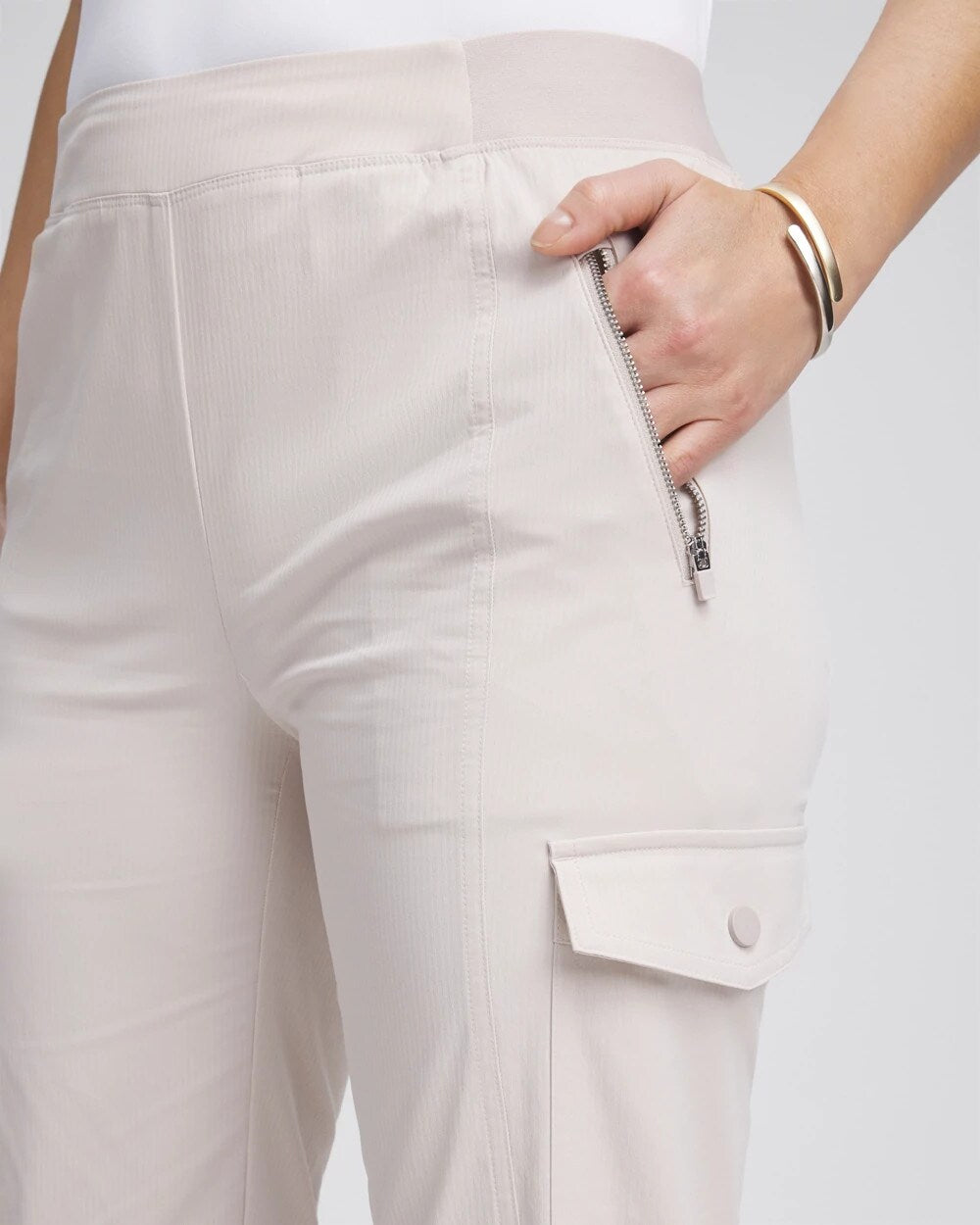 Zenergy Striped Cargo Ankle Pants
