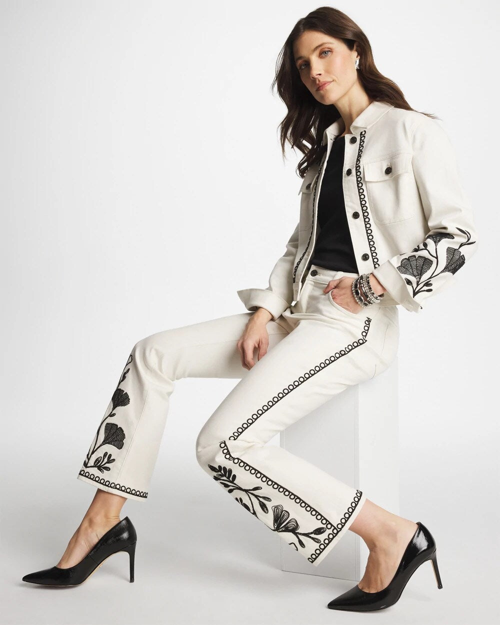 Ginkgo Girlfriend Cropped Flared Jeans