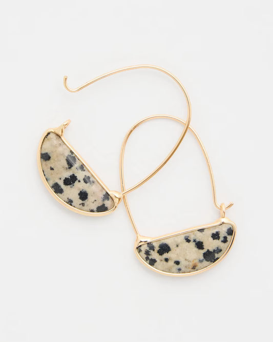 Genuine Dalmation Jasper Stone Threader Earrings